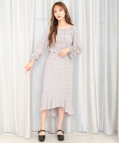 TITTY&CO.（ティティーアンドコー）の「チェックマーメイドスカート（スカート・レディース・ブラック/ライトブルー/グリーン・SMALL/MEDIUM）」の18枚目の写真