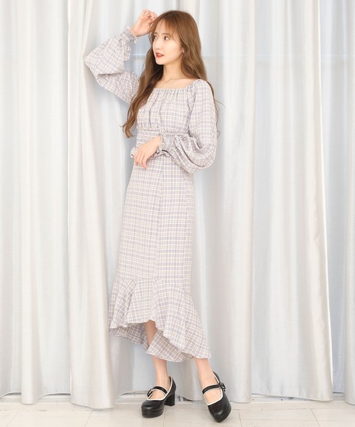 TITTY&CO.（ティティーアンドコー）の「チェックマーメイドスカート（スカート・レディース・ブラック/ライトブルー/グリーン・SMALL/MEDIUM）」の6枚目の写真