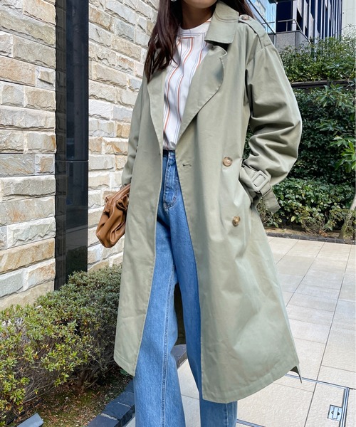 Meli rich(メリーリッチ)の「軽やかな着心地。ロングトレンチコート(トレンチコート・レディース・ネイビー/カーキ/アイボリー・FREE)」の3枚目の写真