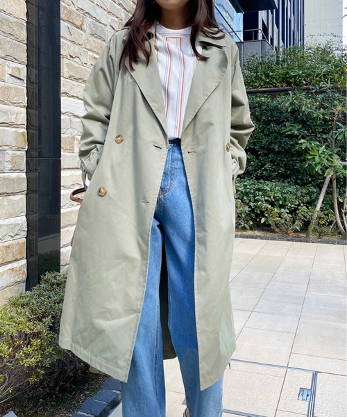 Meli rich(メリーリッチ)の「軽やかな着心地。ロングトレンチコート(トレンチコート・レディース・ネイビー/カーキ/アイボリー・FREE)」の4枚目の写真
