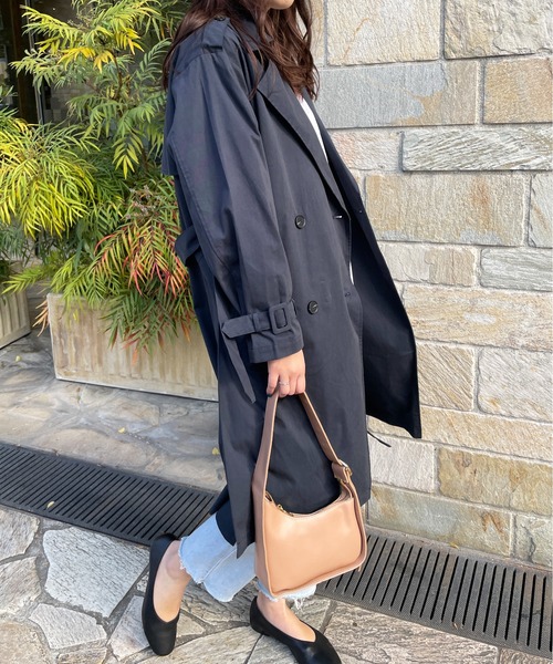 Meli rich(メリーリッチ)の「軽やかな着心地。ロングトレンチコート(トレンチコート・レディース・ネイビー/カーキ/アイボリー・FREE)」の17枚目の写真