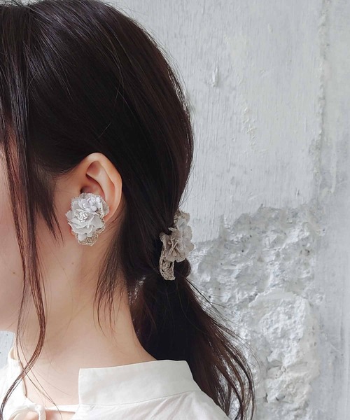 手編みレースとお花のピアス ピアス 両耳用 M Soeur エムスール のファッション通販 Zozotown