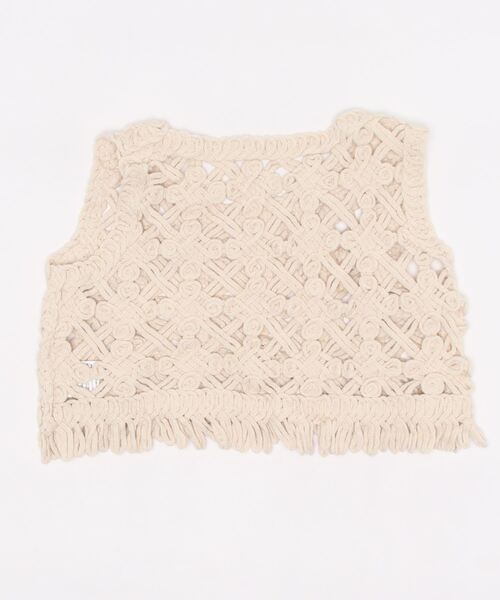 SpRay(スプレイ)の「カギ針タンクトップ(タンクトップ・レディース・ホワイト/ベージュ・FREE)」の3枚目の写真