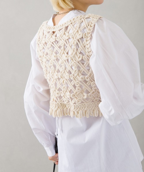 SpRay(スプレイ)の「カギ針タンクトップ(タンクトップ・レディース・ホワイト/ベージュ・FREE)」の10枚目の写真