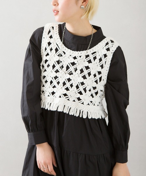 SpRay(スプレイ)の「カギ針タンクトップ(タンクトップ・レディース・ホワイト/ベージュ・FREE)」の12枚目の写真