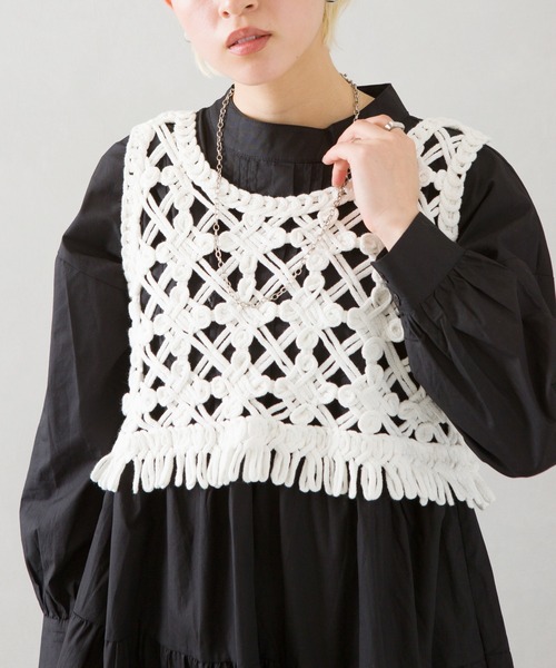 SpRay(スプレイ)の「カギ針タンクトップ(タンクトップ・レディース・ホワイト/ベージュ・FREE)」の14枚目の写真