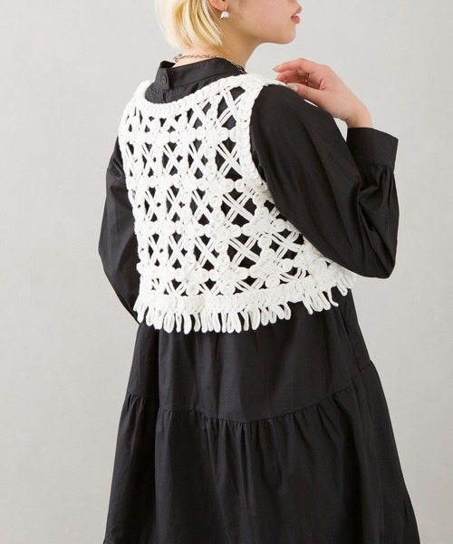 SpRay(スプレイ)の「カギ針タンクトップ(タンクトップ・レディース・ホワイト/ベージュ・FREE)」の15枚目の写真