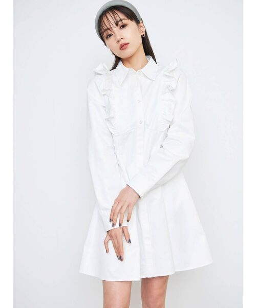 CALNAMUR(カルナムール)の「フリルシャツワンピース(ワンピース・レディース・ベージュ/ホワイト/ブラック・FREE)」の20枚目の写真