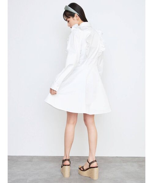 CALNAMUR(カルナムール)の「フリルシャツワンピース(ワンピース・レディース・ベージュ/ホワイト/ブラック・FREE)」の9枚目の写真