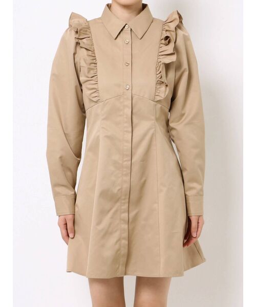 CALNAMUR(カルナムール)の「フリルシャツワンピース(ワンピース・レディース・ベージュ/ホワイト/ブラック・FREE)」の8枚目の写真