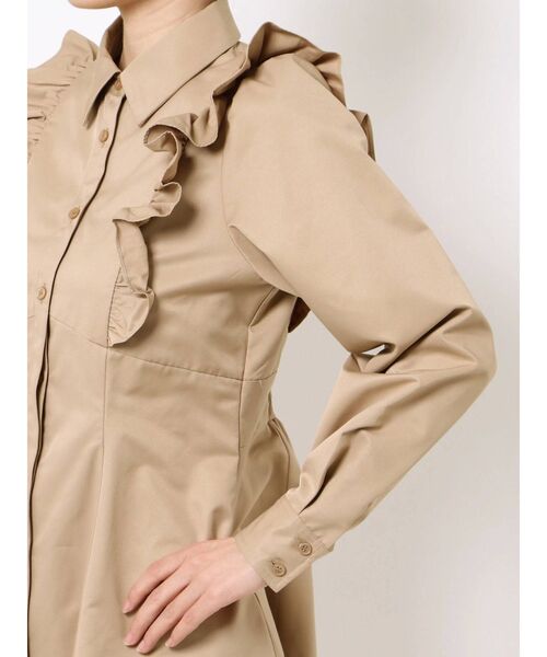 CALNAMUR(カルナムール)の「フリルシャツワンピース(ワンピース・レディース・ベージュ/ホワイト/ブラック・FREE)」の15枚目の写真