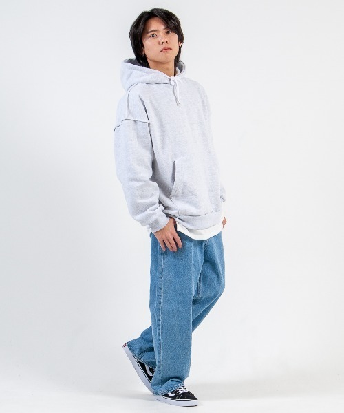 mimonal(ミモナル)の「ビックシルエットフーディー【ユニセックス】(パーカー・メンズ・ブラック/グレー/ブルー/グリーン/アイボリー・FREE)」の1枚目の写真