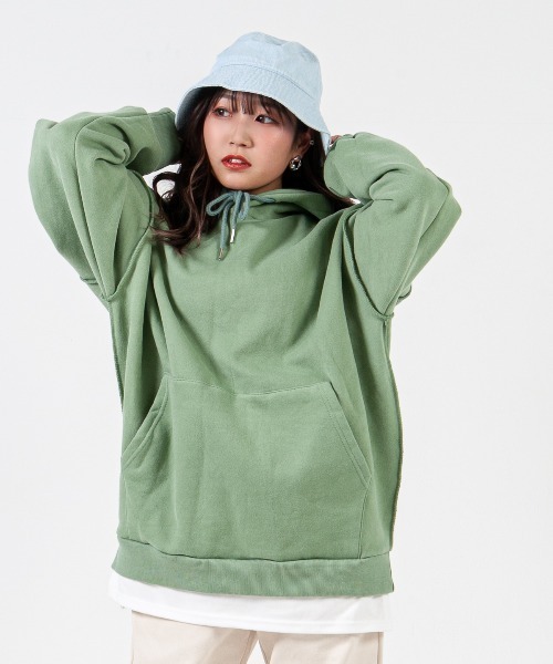 mimonal(ミモナル)の「ビックシルエットフーディー【ユニセックス】(パーカー・メンズ・ブラック/グレー/ブルー/グリーン/アイボリー・FREE)」の6枚目の写真