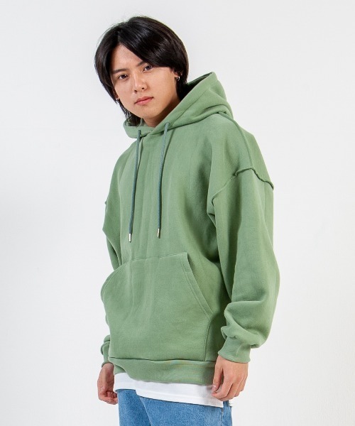 mimonal(ミモナル)の「ビックシルエットフーディー【ユニセックス】(パーカー・メンズ・ブラック/グレー/ブルー/グリーン/アイボリー・FREE)」の12枚目の写真