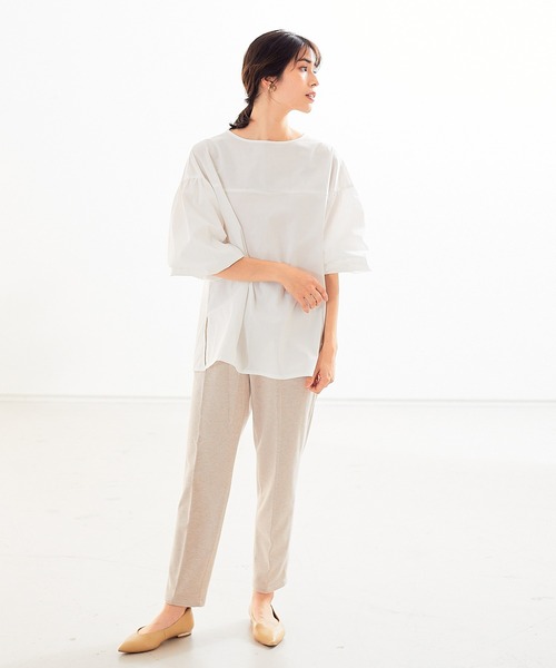 abahouse mavie（アバハウスマヴィ）の「袖ボリュームブラウス＆透かし編ﾍベストセットアップ（シャツ/ブラウス・レディース・カーキ/ホワイト・フリー）」の10枚目の写真