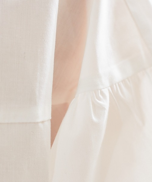 abahouse mavie（アバハウスマヴィ）の「袖ボリュームブラウス＆透かし編ﾍベストセットアップ（シャツ/ブラウス・レディース・カーキ/ホワイト・フリー）」の8枚目の写真