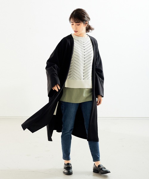 abahouse mavie（アバハウスマヴィ）の「袖ボリュームブラウス＆透かし編ﾍベストセットアップ（シャツ/ブラウス・レディース・カーキ/ホワイト・フリー）」の19枚目の写真