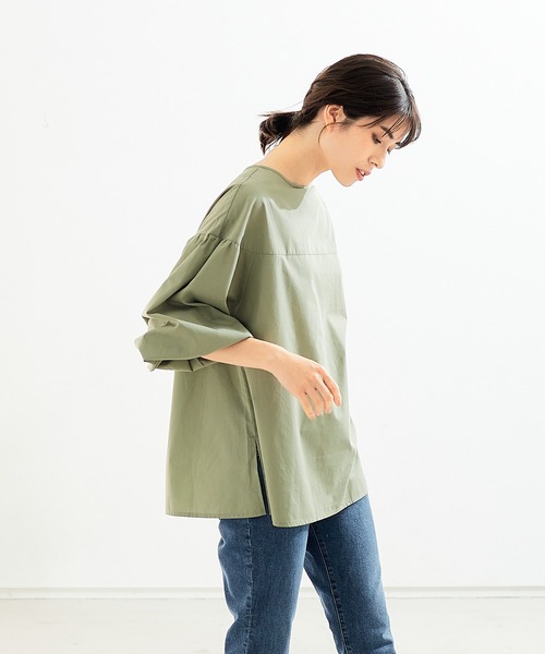 abahouse mavie（アバハウスマヴィ）の「袖ボリュームブラウス＆透かし編ﾍベストセットアップ（シャツ/ブラウス・レディース・カーキ/ホワイト・フリー）」の21枚目の写真