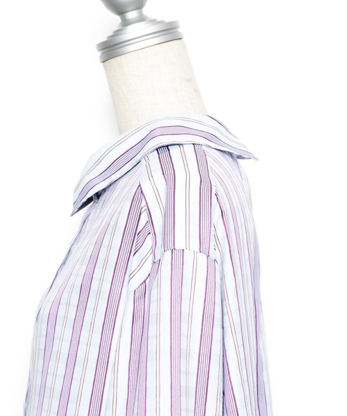 AS KNOW AS PINKY（アズノゥアズピンキー）の「サラリラ釦あそびシャツワンピース（シャツワンピース・レディース・オフホワイト/サックスブルー/イエロー/ピンク・FREE）」の6枚目の写真