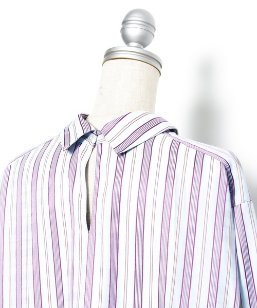 AS KNOW AS PINKY（アズノゥアズピンキー）の「サラリラ釦あそびシャツワンピース（シャツワンピース・レディース・オフホワイト/サックスブルー/イエロー/ピンク・FREE）」の9枚目の写真