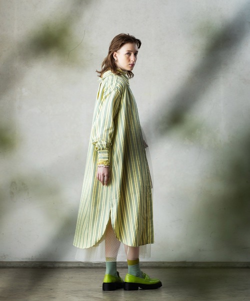 AS KNOW AS PINKY（アズノゥアズピンキー）の「サラリラ釦あそびシャツワンピース（シャツワンピース・レディース・オフホワイト/サックスブルー/イエロー/ピンク・FREE）」の13枚目の写真