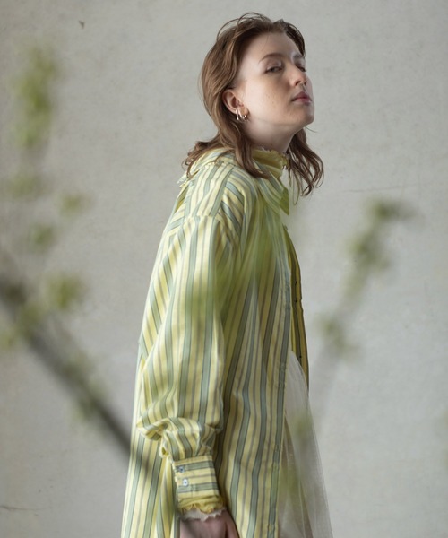AS KNOW AS PINKY（アズノゥアズピンキー）の「サラリラ釦あそびシャツワンピース（シャツワンピース・レディース・オフホワイト/サックスブルー/イエロー/ピンク・FREE）」の17枚目の写真