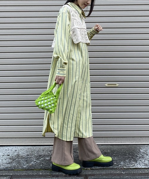 AS KNOW AS PINKY（アズノゥアズピンキー）の「サラリラ釦あそびシャツワンピース（シャツワンピース・レディース・オフホワイト/サックスブルー/イエロー/ピンク・FREE）」の19枚目の写真