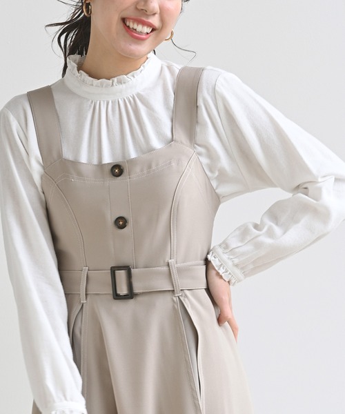 rps(アールピーエス)の「チュール切替ジャンスカ(ジャンパースカート・レディース・ベージュ/ミント/ピンク・M)」の11枚目の写真