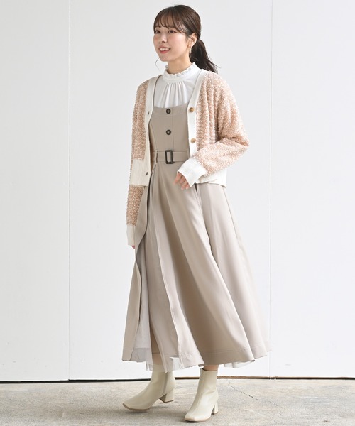 rps(アールピーエス)の「チュール切替ジャンスカ(ジャンパースカート・レディース・ベージュ/ミント/ピンク・M)」の12枚目の写真