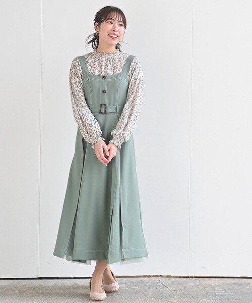 rps(アールピーエス)の「チュール切替ジャンスカ(ジャンパースカート・レディース・ベージュ/ミント/ピンク・M)」の13枚目の写真