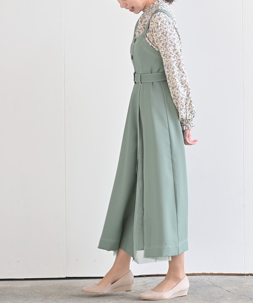 rps(アールピーエス)の「チュール切替ジャンスカ(ジャンパースカート・レディース・ベージュ/ミント/ピンク・M)」の14枚目の写真