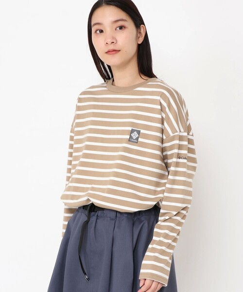 Columbia(コロンビア)の「ウィメンズリラクシングモーメントロングスリーブクルー(Tシャツ/カットソー・レディース・ベージュ/ホワイト/ネイビー/ベージュ系その他/ライトグリーン/ブルー系その他/ホワイト×ブラック・L/LL/S/M/XL)」の5枚目の写真