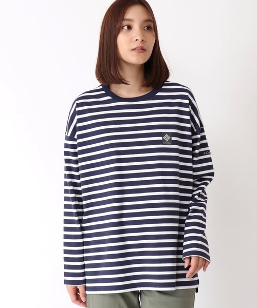 Columbia(コロンビア)の「ウィメンズリラクシングモーメントロングスリーブクルー(Tシャツ/カットソー・レディース・ベージュ/ホワイト/ネイビー/ベージュ系その他/ライトグリーン/ブルー系その他/ホワイト×ブラック・L/LL/S/M/XL)」の7枚目の写真