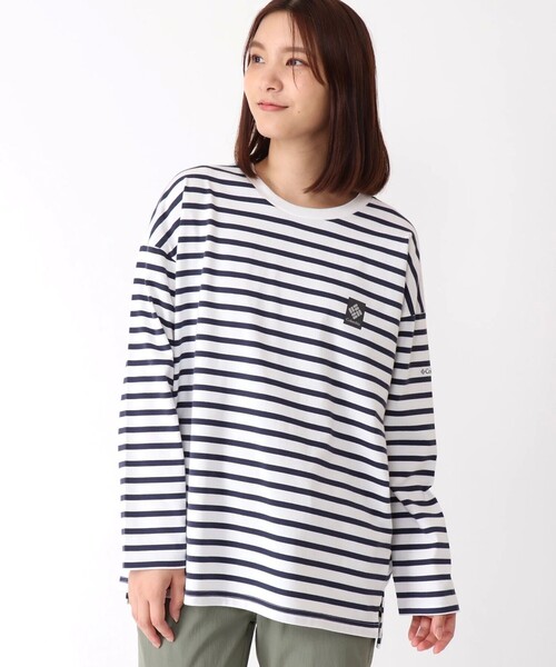 Columbia(コロンビア)の「ウィメンズリラクシングモーメントロングスリーブクルー(Tシャツ/カットソー・レディース・ベージュ/ホワイト/ネイビー/ベージュ系その他/ライトグリーン/ブルー系その他/ホワイト×ブラック・L/LL/S/M/XL)」の2枚目の写真