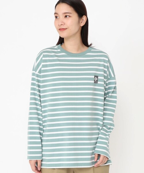 Columbia(コロンビア)の「ウィメンズリラクシングモーメントロングスリーブクルー(Tシャツ/カットソー・レディース・ベージュ/ホワイト/ネイビー/ベージュ系その他/ライトグリーン/ブルー系その他/ホワイト×ブラック・L/LL/S/M/XL)」の6枚目の写真