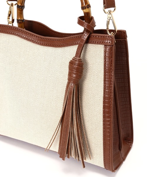 N.（N. Natural Beauty Basic）（エヌエヌナチュラルビューティーベーシック）の「フレームスクエアバンブーショルダーバッグ（ショルダーバッグ・レディース・ベージュ/ブルー/ブラウン系その他・ﾌﾘ-）」の22枚目の写真