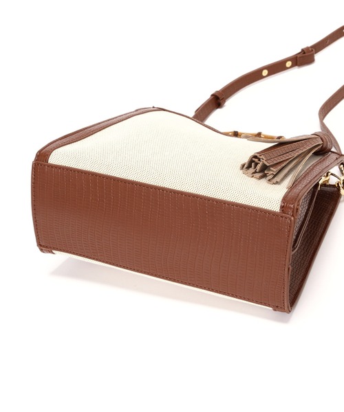 N.（N. Natural Beauty Basic）（エヌエヌナチュラルビューティーベーシック）の「フレームスクエアバンブーショルダーバッグ（ショルダーバッグ・レディース・ベージュ/ブルー/ブラウン系その他・ﾌﾘ-）」の21枚目の写真