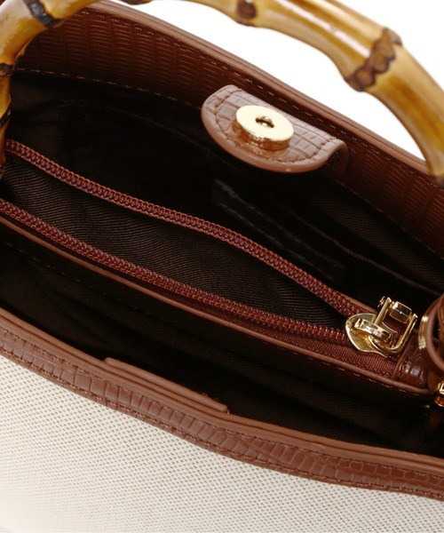 N.（N. Natural Beauty Basic）（エヌエヌナチュラルビューティーベーシック）の「フレームスクエアバンブーショルダーバッグ（ショルダーバッグ・レディース・ベージュ/ブルー/ブラウン系その他・ﾌﾘ-）」の19枚目の写真