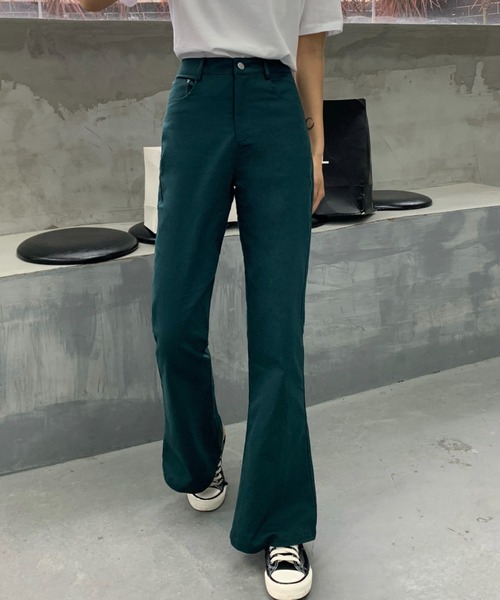 ABITOKYO（アビトーキョー）の「ハイウエストストレッチデニムセミフレアパンツ（デニムパンツ・レディース・ホワイト/ブラック/ダークグリーン/ブラウン/ピンク/グレー/パープル・S/M/L）」の10枚目の写真