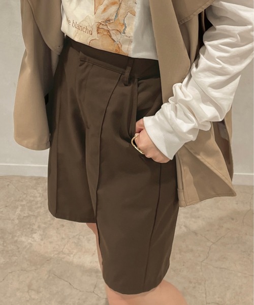 apres jour clair(アプレジュールクレア)の「【apres jour clair】ショートパンツ【SETUP着用可能】【ZOZOTOWN限定アイテム】(その他パンツ・レディース・ダークブラウン/ライトベージュ/ベージュ・フリー/X-LARGE)」の4枚目の写真