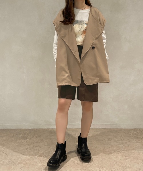 apres jour clair(アプレジュールクレア)の「【apres jour clair】ショートパンツ【SETUP着用可能】【ZOZOTOWN限定アイテム】(その他パンツ・レディース・ダークブラウン/ライトベージュ/ベージュ・フリー/X-LARGE)」の9枚目の写真