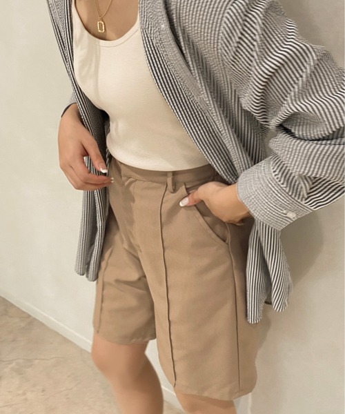 apres jour clair(アプレジュールクレア)の「【apres jour clair】ショートパンツ【SETUP着用可能】【ZOZOTOWN限定アイテム】(その他パンツ・レディース・ダークブラウン/ライトベージュ/ベージュ・フリー/X-LARGE)」の12枚目の写真