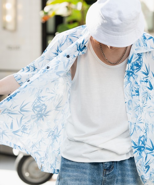 Blue Standard (ブルースタンダード)の「【BLUE STANDARD/ブルースタンダード】メッシュ 接触冷感 総柄 イージーケア 開襟 オープンカラー アロハシャツ(シャツ/ブラウス・メンズ・その他/その他1/その他2・MEDIUM/LARGE/X-LARGE/XX-LARGE)」の17枚目の写真