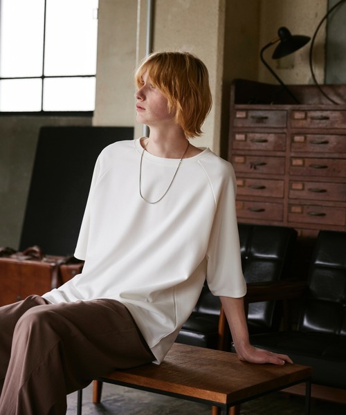 ln fortis(ロンフォルティス)の「ln fortis - ラグランスリーブジョーゼットビッグT(Tシャツ/カットソー・メンズ・ホワイト/ブラック/グレー・SMALL/MEDIUM)」の6枚目の写真