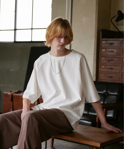 ln fortis(ロンフォルティス)の「ln fortis - ラグランスリーブジョーゼットビッグT(Tシャツ/カットソー・メンズ・ホワイト/ブラック/グレー・SMALL/MEDIUM)」の7枚目の写真