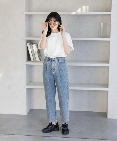 【ハトラ hatra】ケミカルウォッシュラップデニムパンツ ハトラ hatra】ケミカルウォッシュラップデニムパンツ