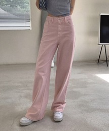 ストレートワイドコットンカラーパンツ