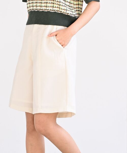 rps（アールピーエス）の「麻調センターシームハーフパンツ（その他パンツ・レディース・ブラック/グリーン/アイボリー・M）」の2枚目の写真