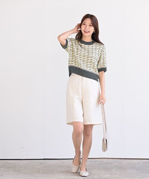 rps（アールピーエス）の「麻調センターシームハーフパンツ（その他パンツ・レディース・ブラック/グリーン/アイボリー・M）」の4枚目の写真