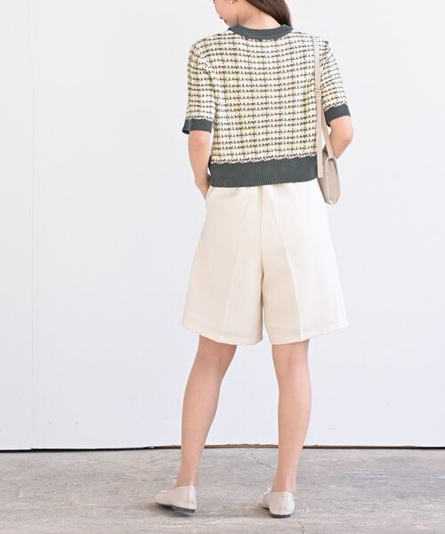 rps（アールピーエス）の「麻調センターシームハーフパンツ（その他パンツ・レディース・ブラック/グリーン/アイボリー・M）」の6枚目の写真